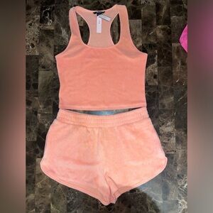 VICTORIA SECRET TERRY CLOTH PEACH COLOR SET